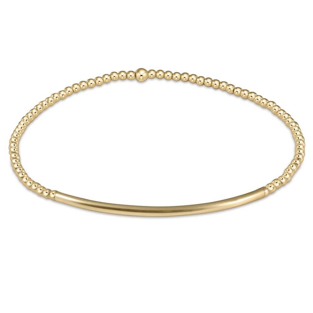 Gold Beaded Tubular Stretch Bracelet
